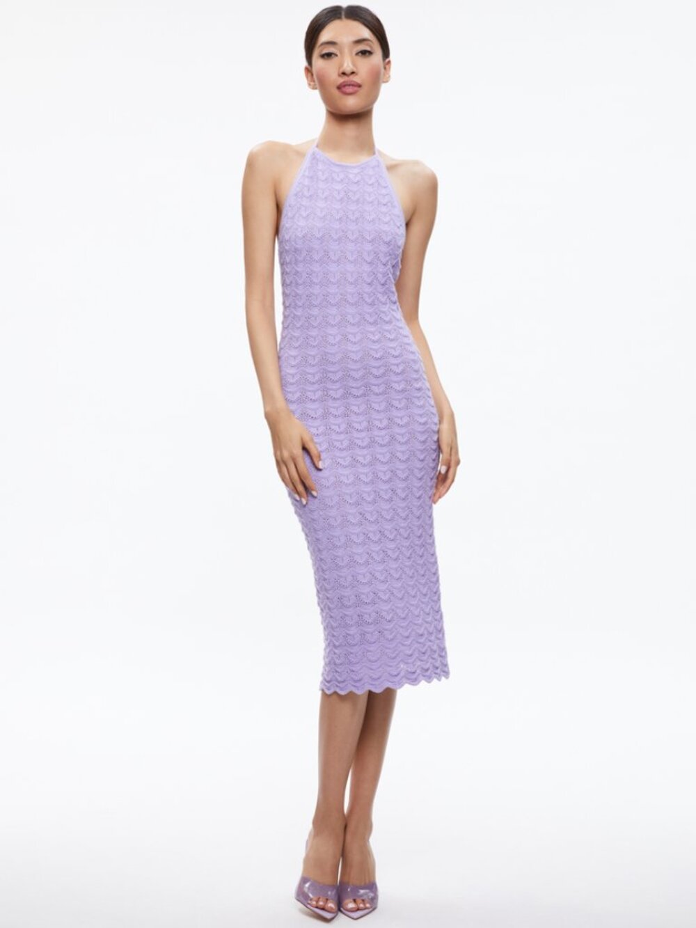 Alice + Olivia Jone Crochet Halter Dress - Like New - Large